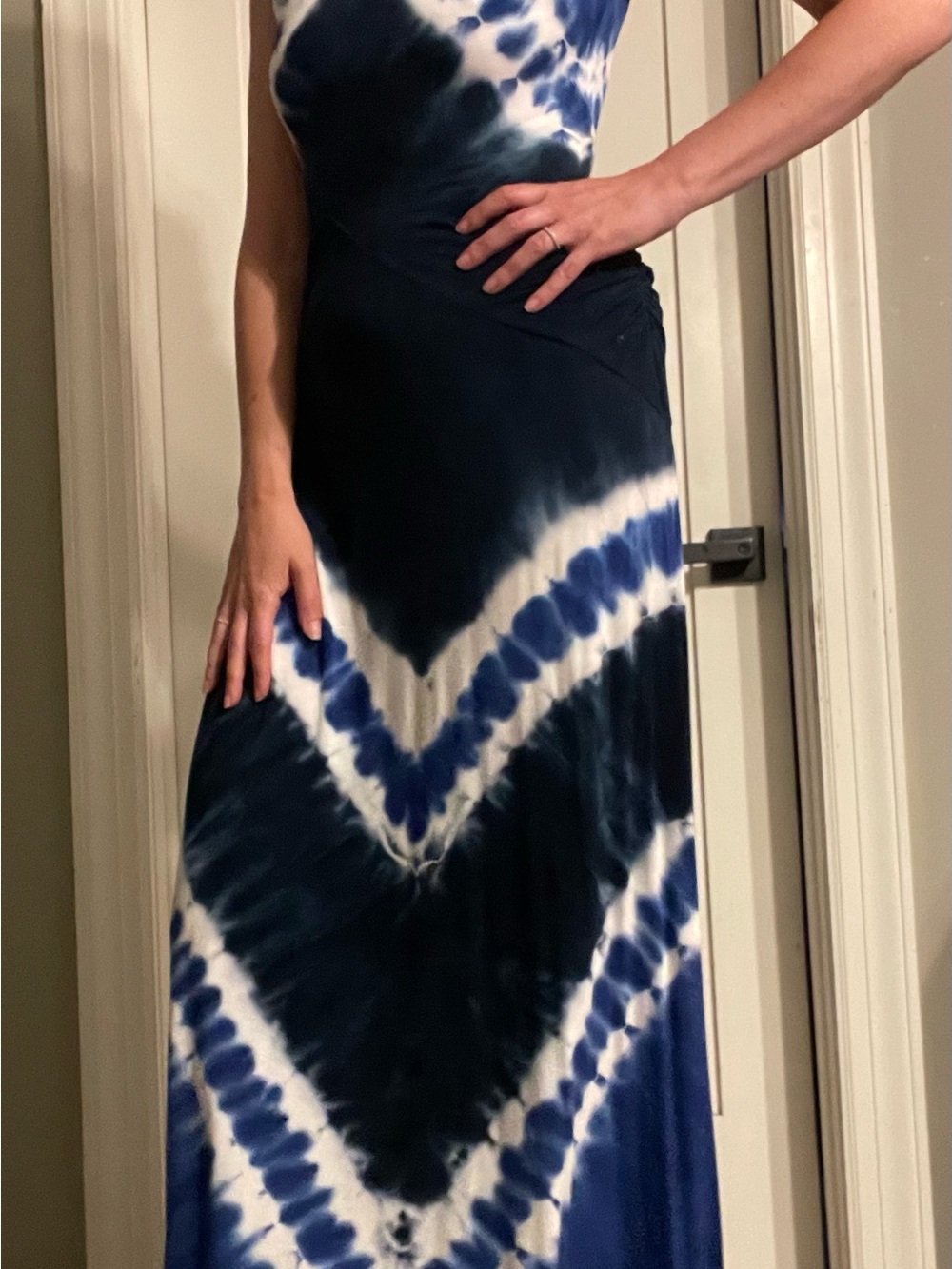 INC International Concepts Blue and White Tie-Dye Maxi Dress Size S NWT